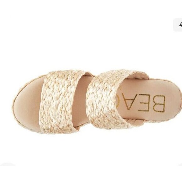 BEACH by Matisse Raffia Ocean Ave Platform Sandals  Platform Heel 9M Vacation - Picture 4 of 7